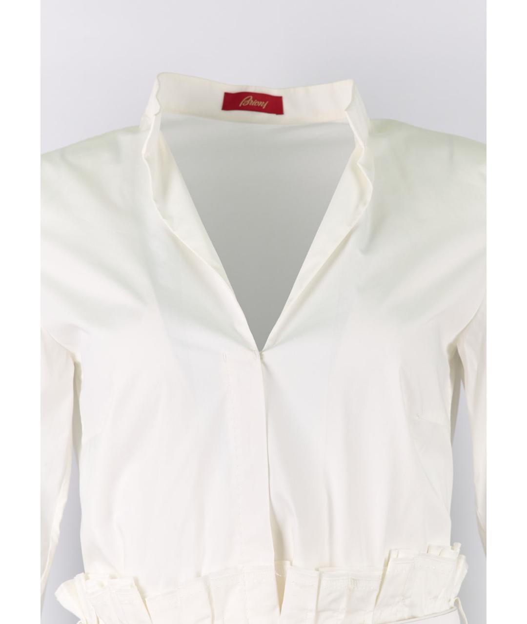 BRIONI Белое хлопковое коктейльное платье, фото 4