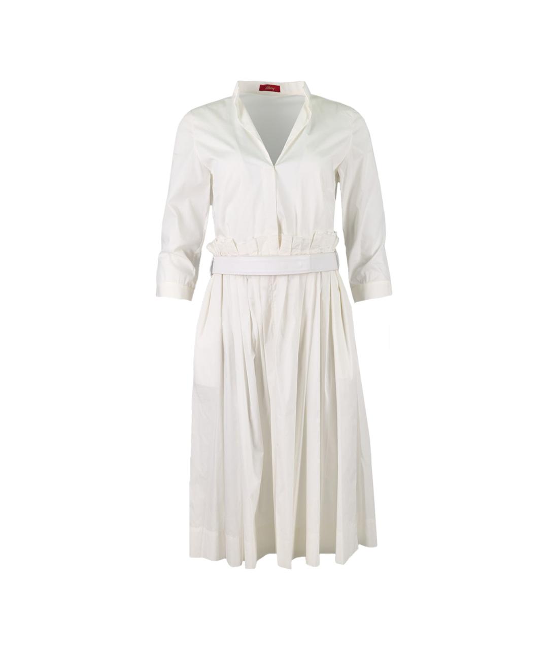 BRIONI Белое хлопковое коктейльное платье, фото 1
