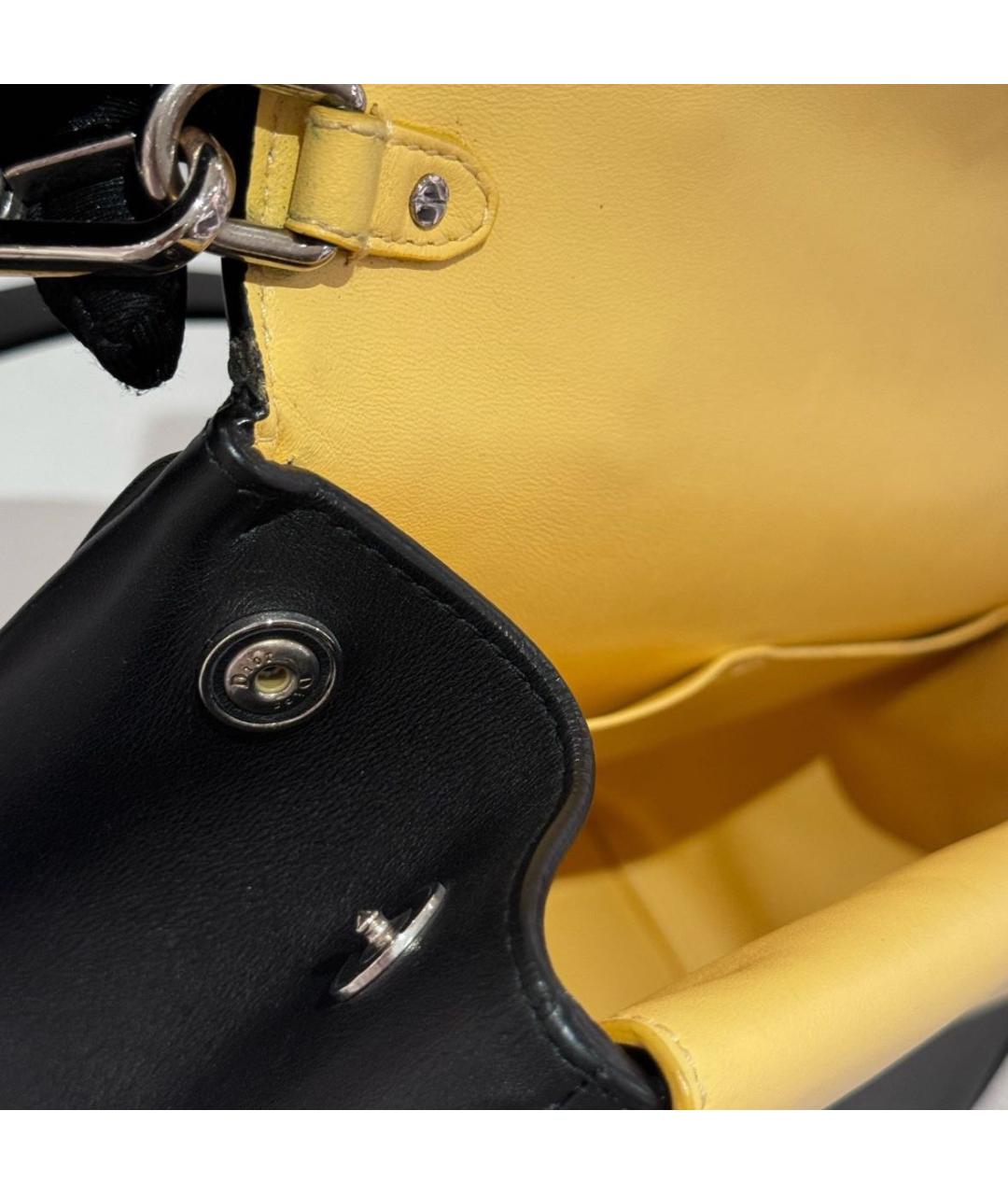 CHRISTIAN DIOR Черная кожаная сумка с короткими ручками, фото 6