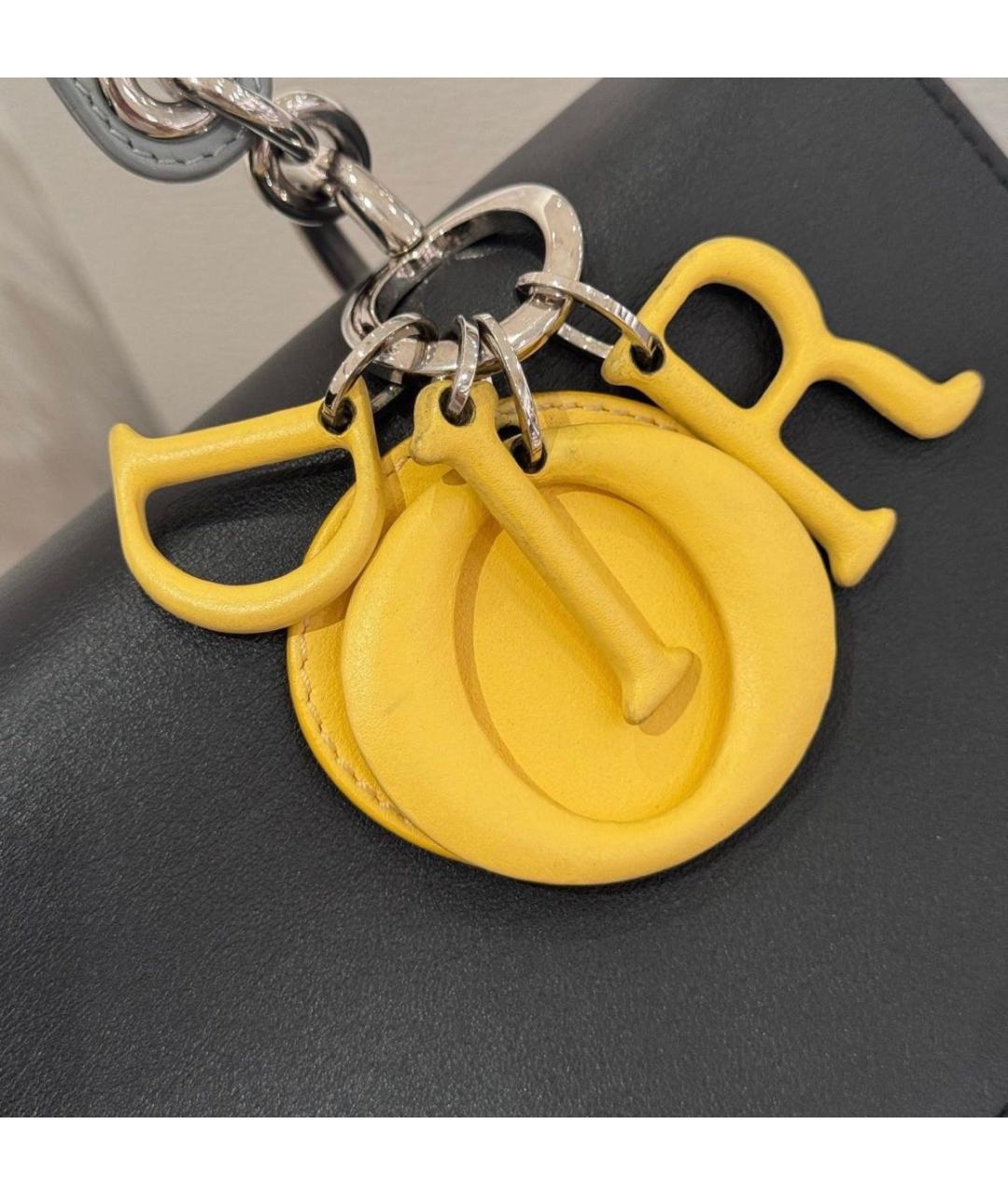 CHRISTIAN DIOR Черная кожаная сумка с короткими ручками, фото 4