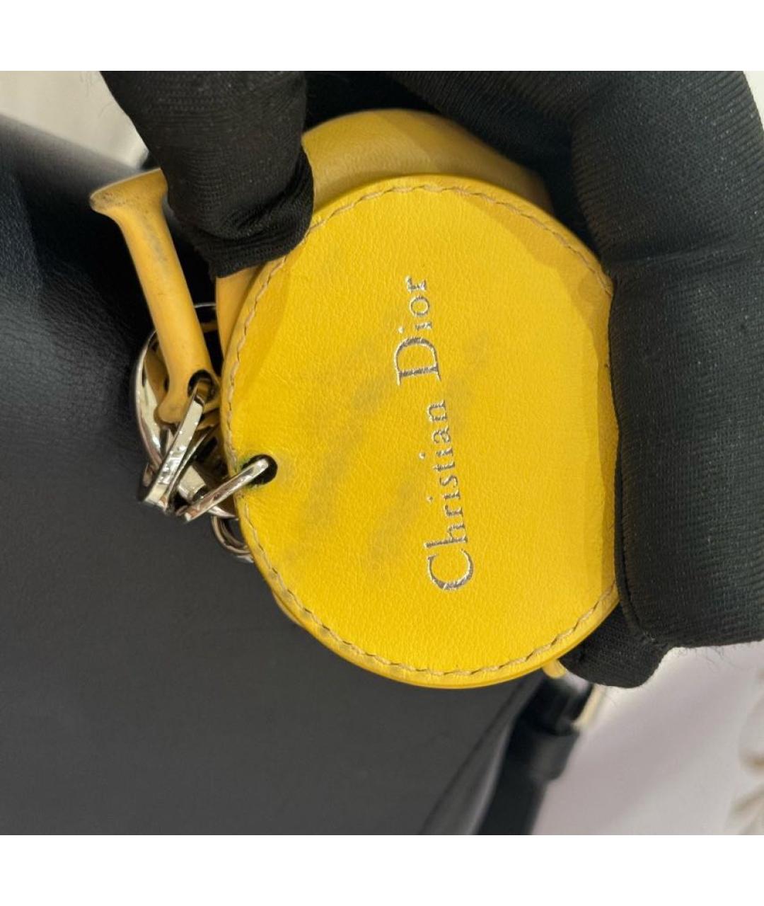 CHRISTIAN DIOR Черная кожаная сумка с короткими ручками, фото 5