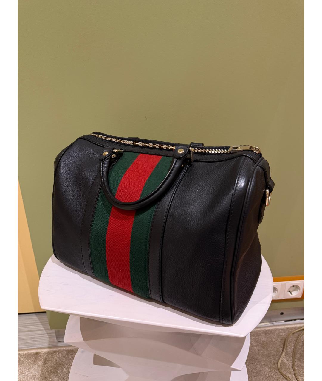 GUCCI Черная кожаная сумка с короткими ручками, фото 2