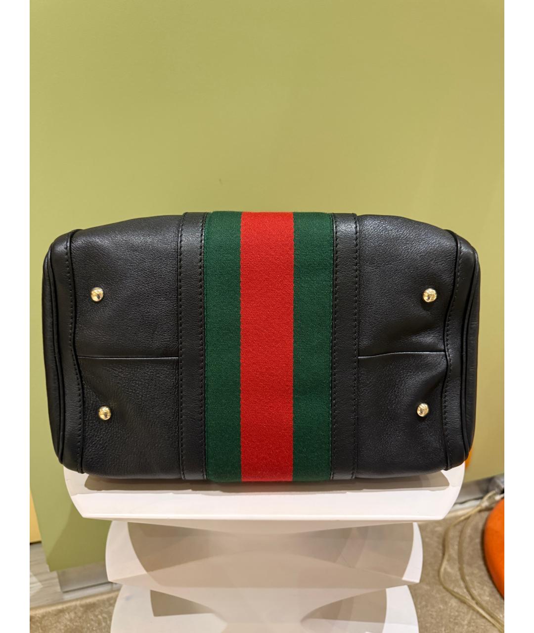 GUCCI Черная кожаная сумка с короткими ручками, фото 5