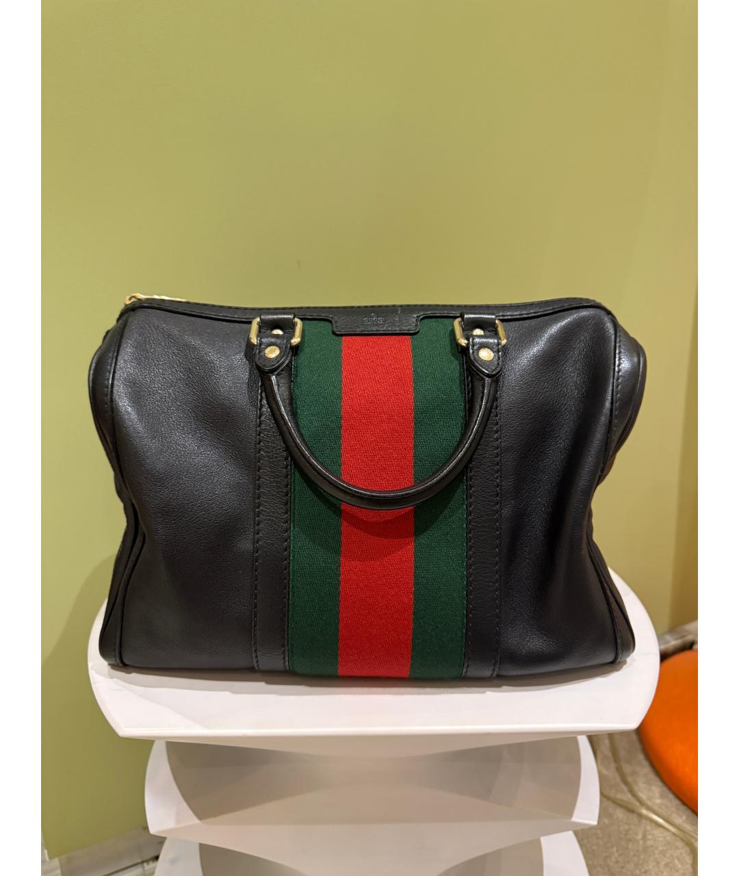 GUCCI Черная кожаная сумка с короткими ручками, фото 3
