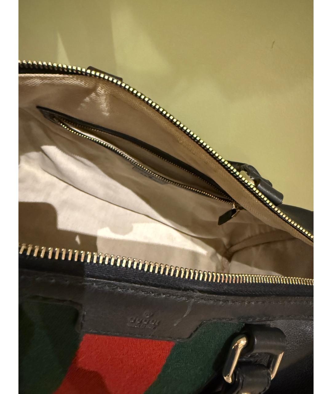 GUCCI Черная кожаная сумка с короткими ручками, фото 4