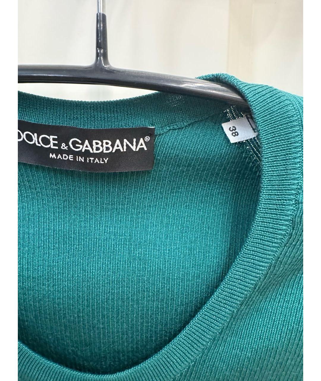DOLCE&GABBANA Зеленая шелковая майка, фото 4