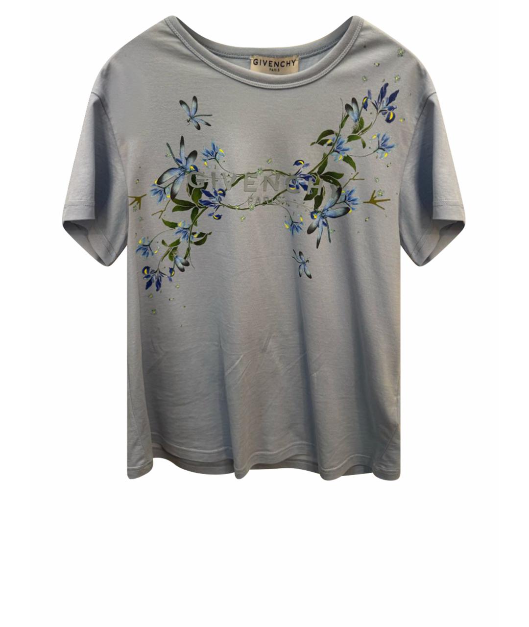 GIVENCHY Голубая хлопковая футболка, фото 1