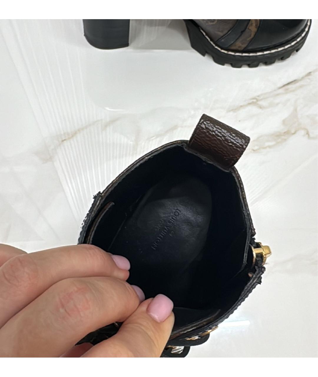 LOUIS VUITTON Коричневые кожаные ботильоны, фото 3