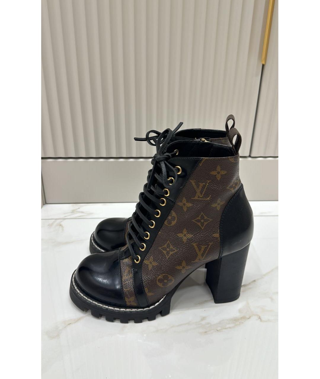 LOUIS VUITTON Коричневые кожаные ботильоны, фото 7