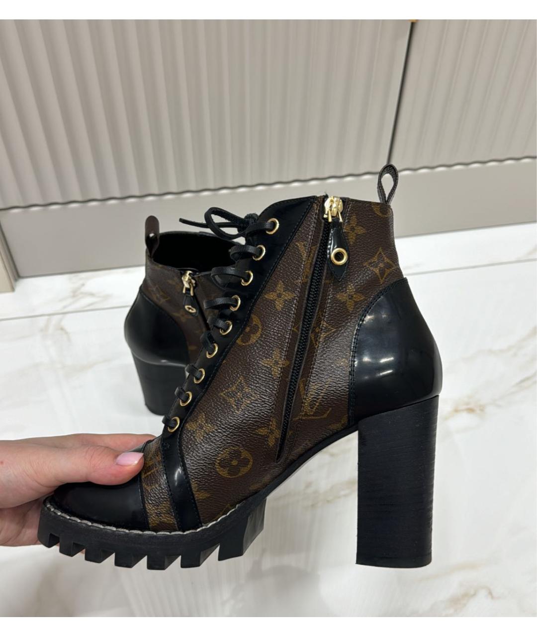 LOUIS VUITTON Коричневые кожаные ботильоны, фото 6