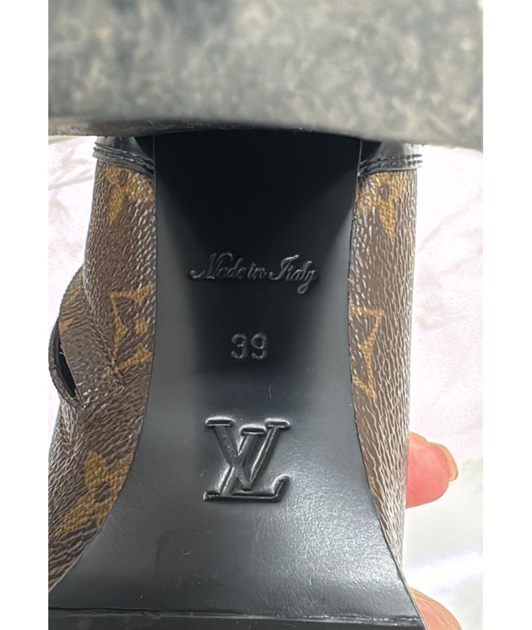 LOUIS VUITTON Коричневые кожаные ботильоны, фото 5
