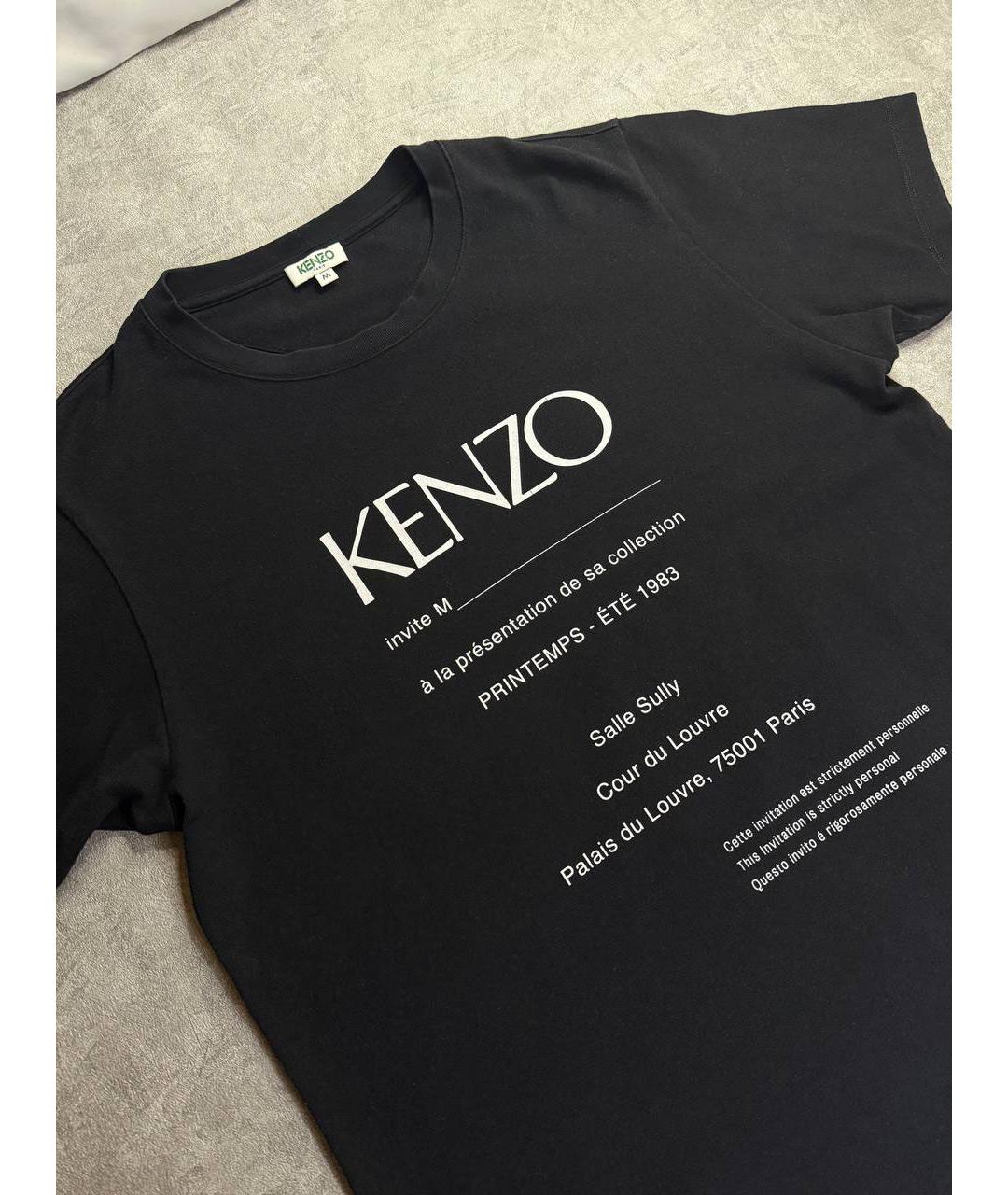 KENZO Черная хлопковая футболка, фото 3