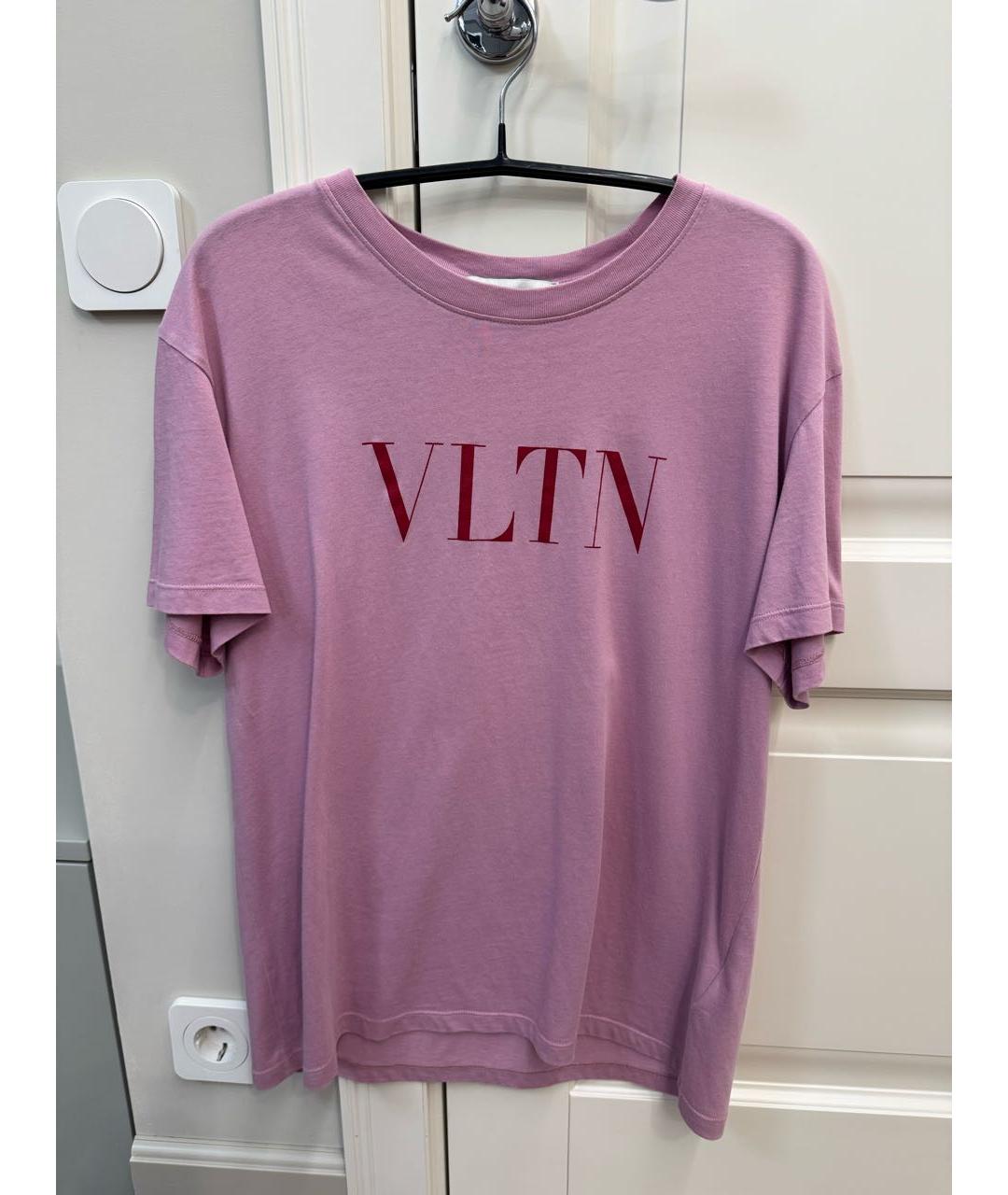 VALENTINO Розовая хлопковая футболка, фото 9