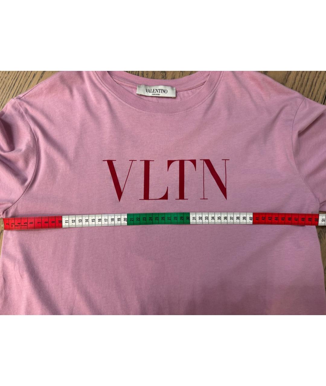 VALENTINO Розовая хлопковая футболка, фото 6