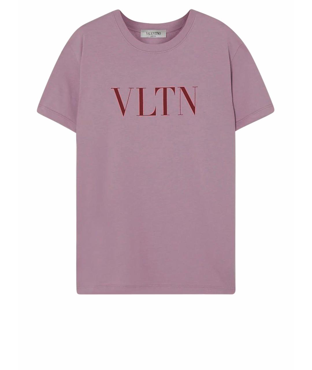 VALENTINO Розовая хлопковая футболка, фото 1