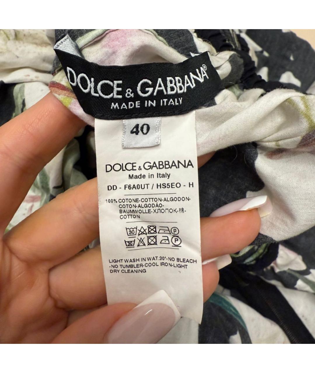 DOLCE&GABBANA Черное хлопковое коктейльное платье, фото 3