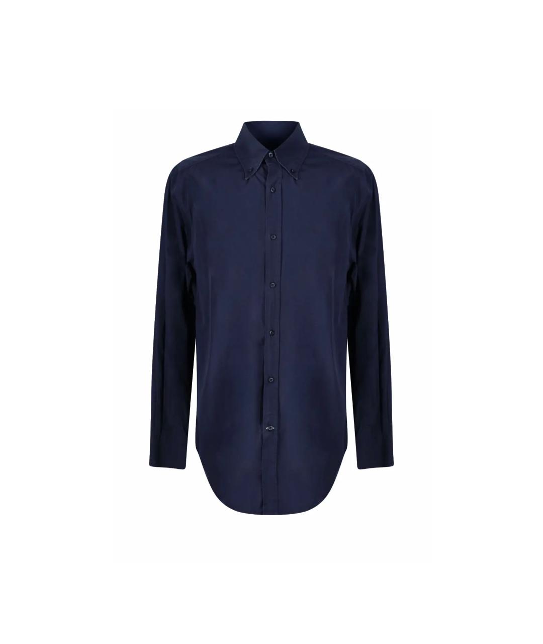 BRUNELLO CUCINELLI Синяя хлопковая классическая рубашка, фото 1