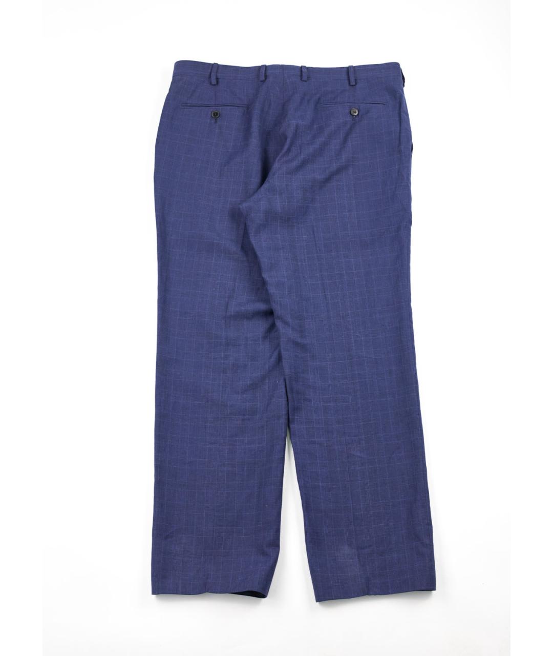 BRIONI Синие льняные классические брюки, фото 2