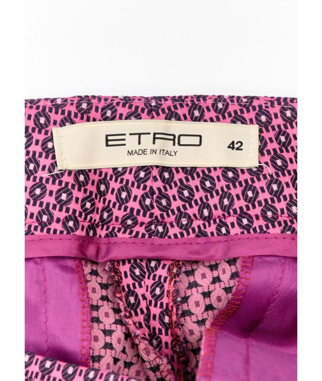 ETRO Розовые вискозные брюки узкие, фото 3