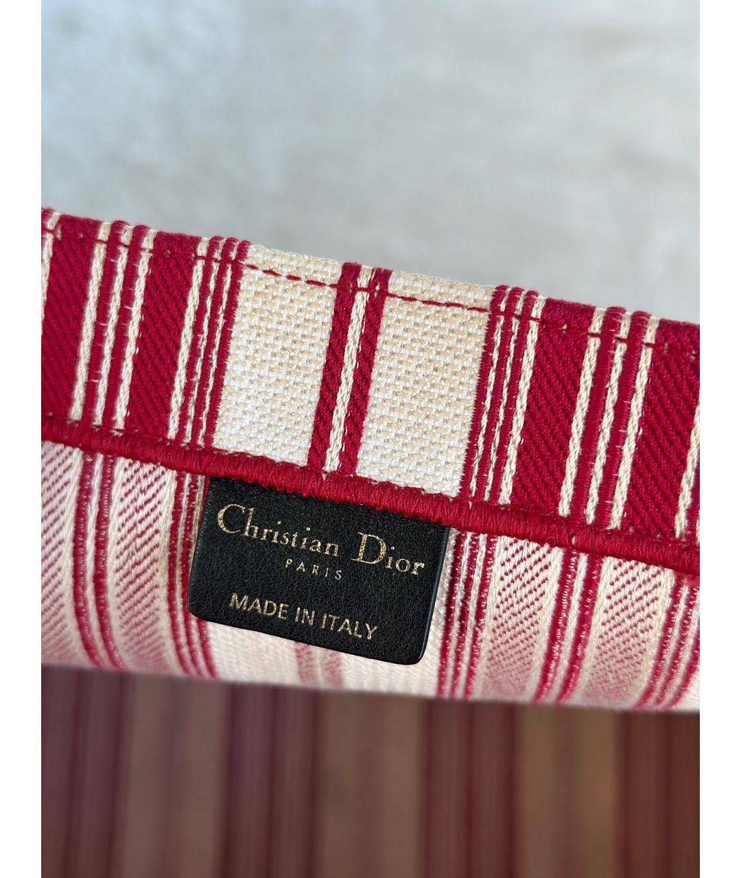 CHRISTIAN DIOR Бордовая тканевая сумка тоут, фото 7