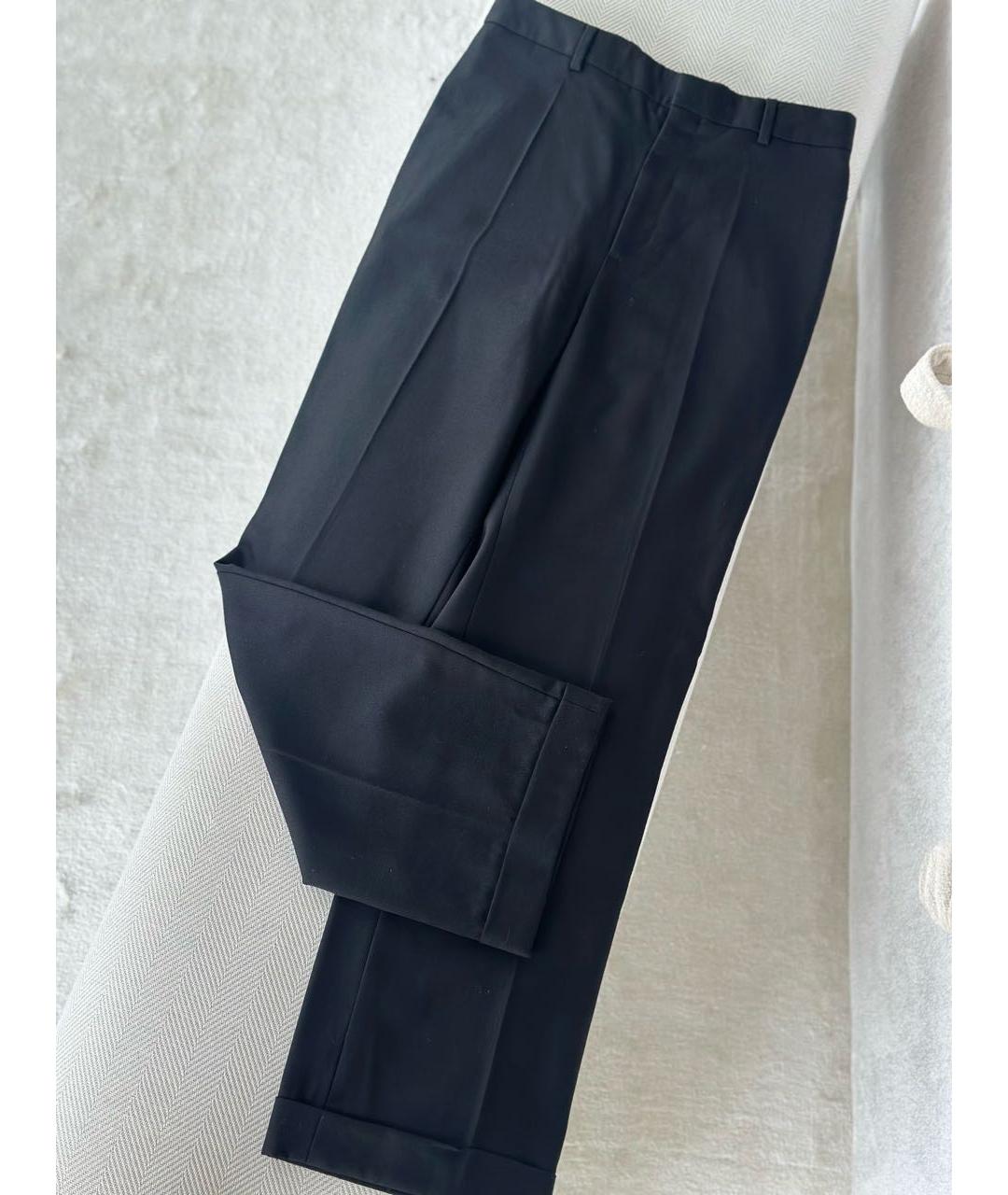CELINE Черные шерстяные прямые брюки, фото 2
