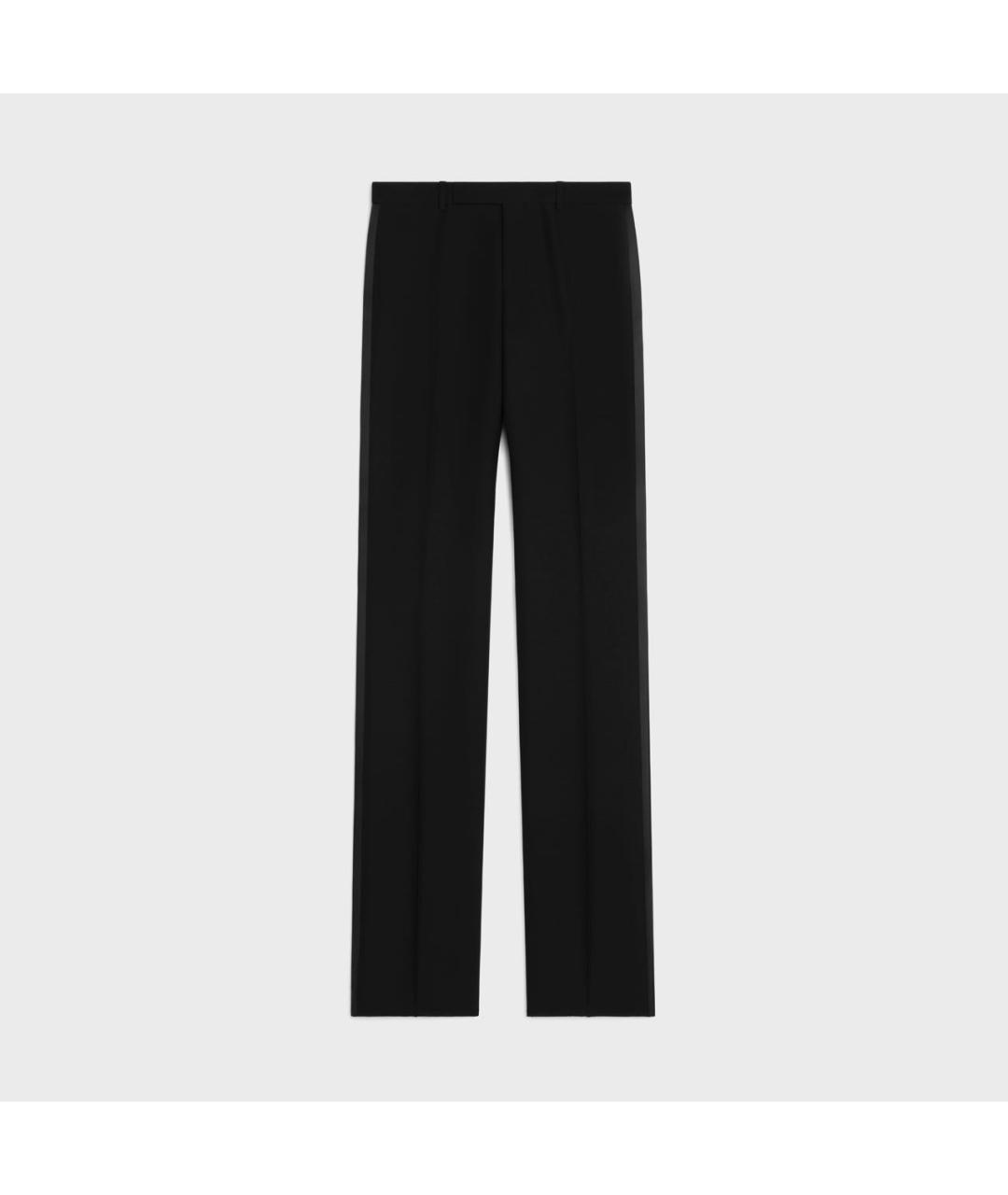 CELINE Черные шерстяные прямые брюки, фото 9
