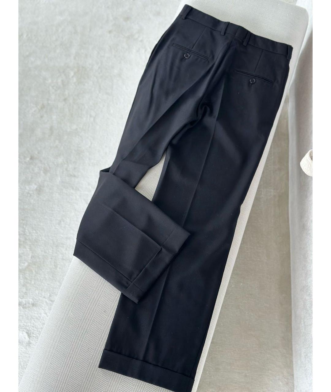CELINE Черные шерстяные прямые брюки, фото 4