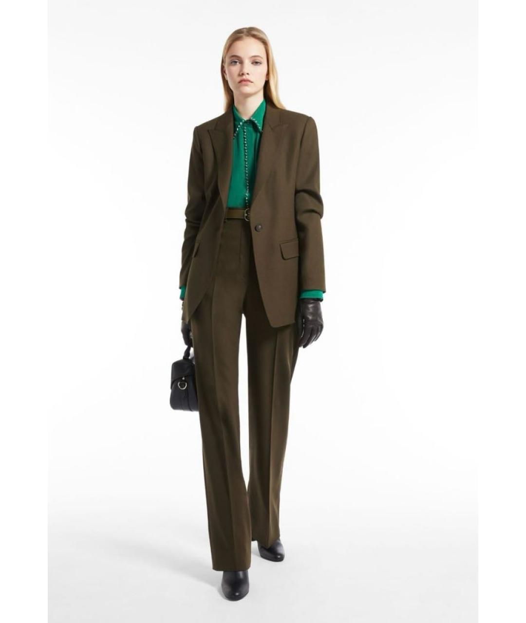 MAX MARA STUDIO Зеленый шерстяной жакет/пиджак, фото 6