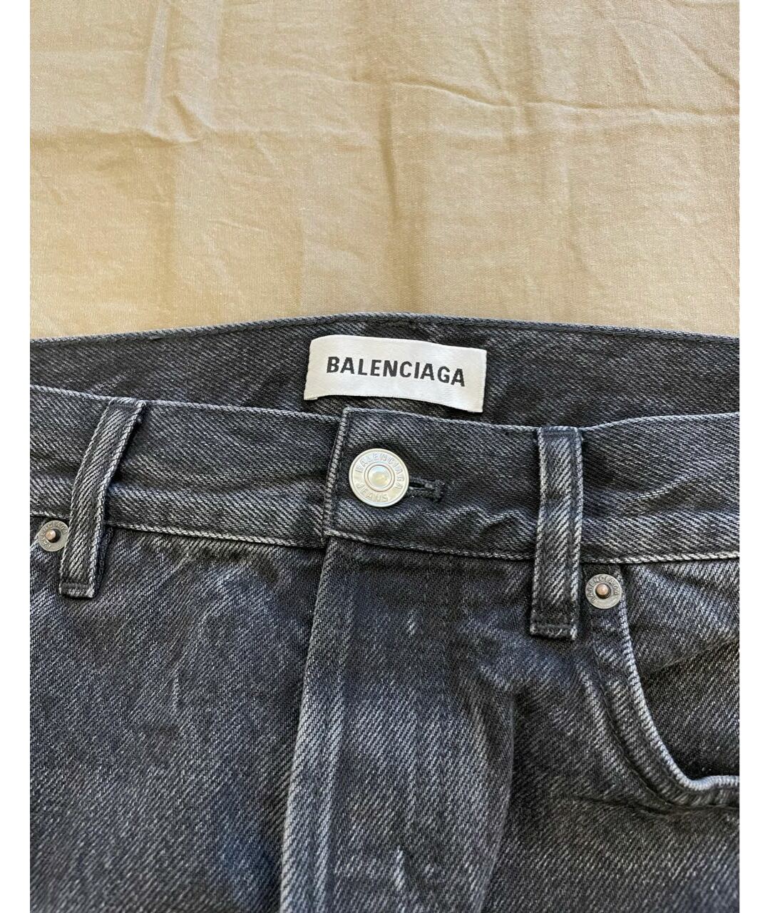 BALENCIAGA Серые хлопко-полиэстеровые джинсы клеш, фото 3