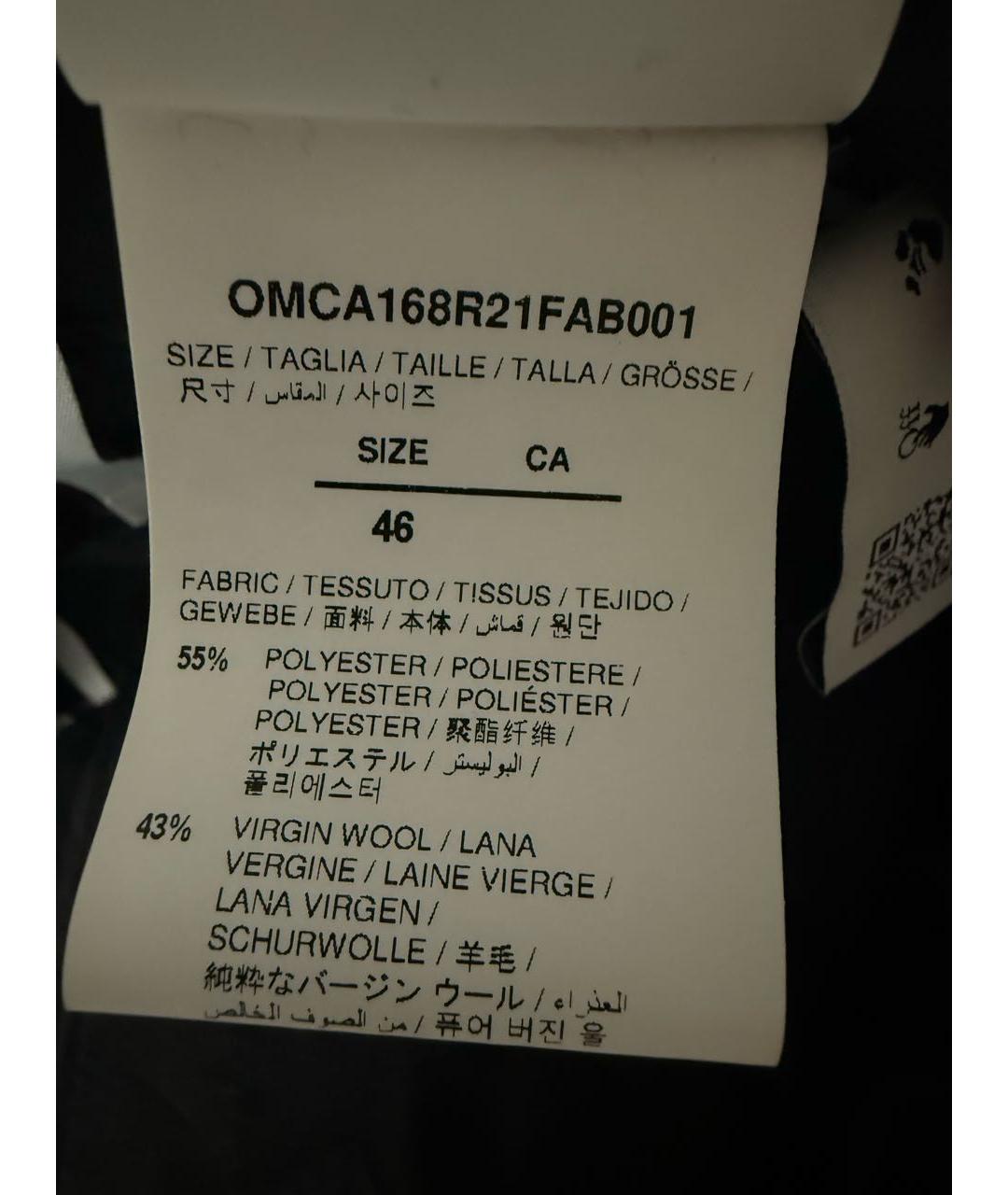 OFF-WHITE Черные шерстяные классические брюки, фото 4