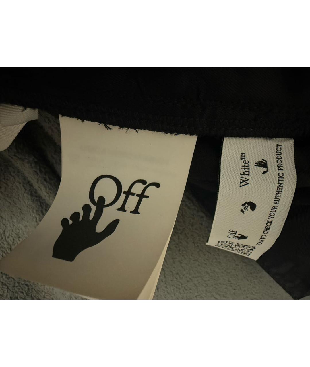 OFF-WHITE Черные шерстяные классические брюки, фото 3