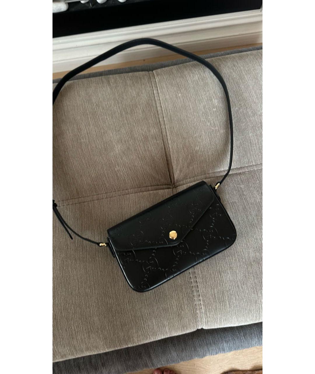 GUCCI Черная кожаная сумка через плечо, фото 4