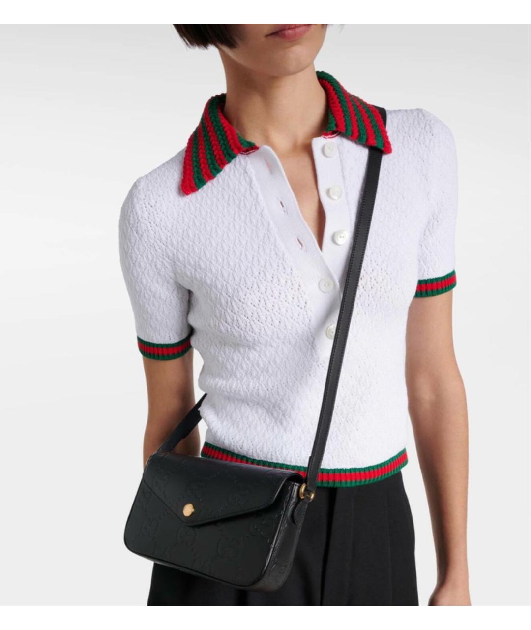 GUCCI Черная кожаная сумка через плечо, фото 3