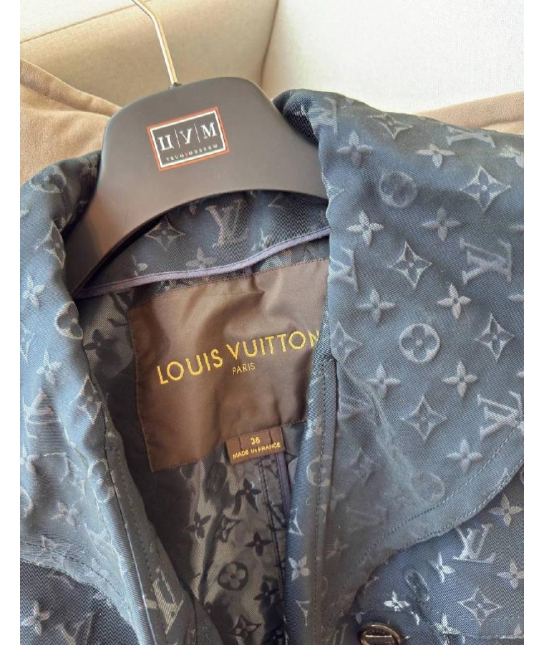 LOUIS VUITTON Темно-синий тренч/плащ, фото 3