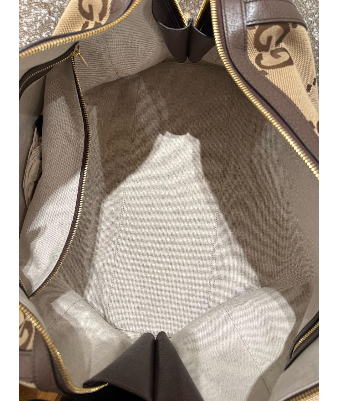 GUCCI Коричневая тканевая дорожная/спортивная сумка, фото 4