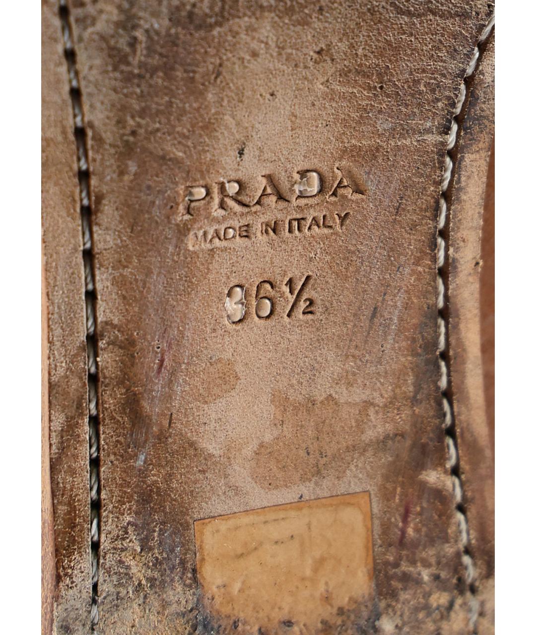 PRADA Коричневые кожаные сапоги, фото 4