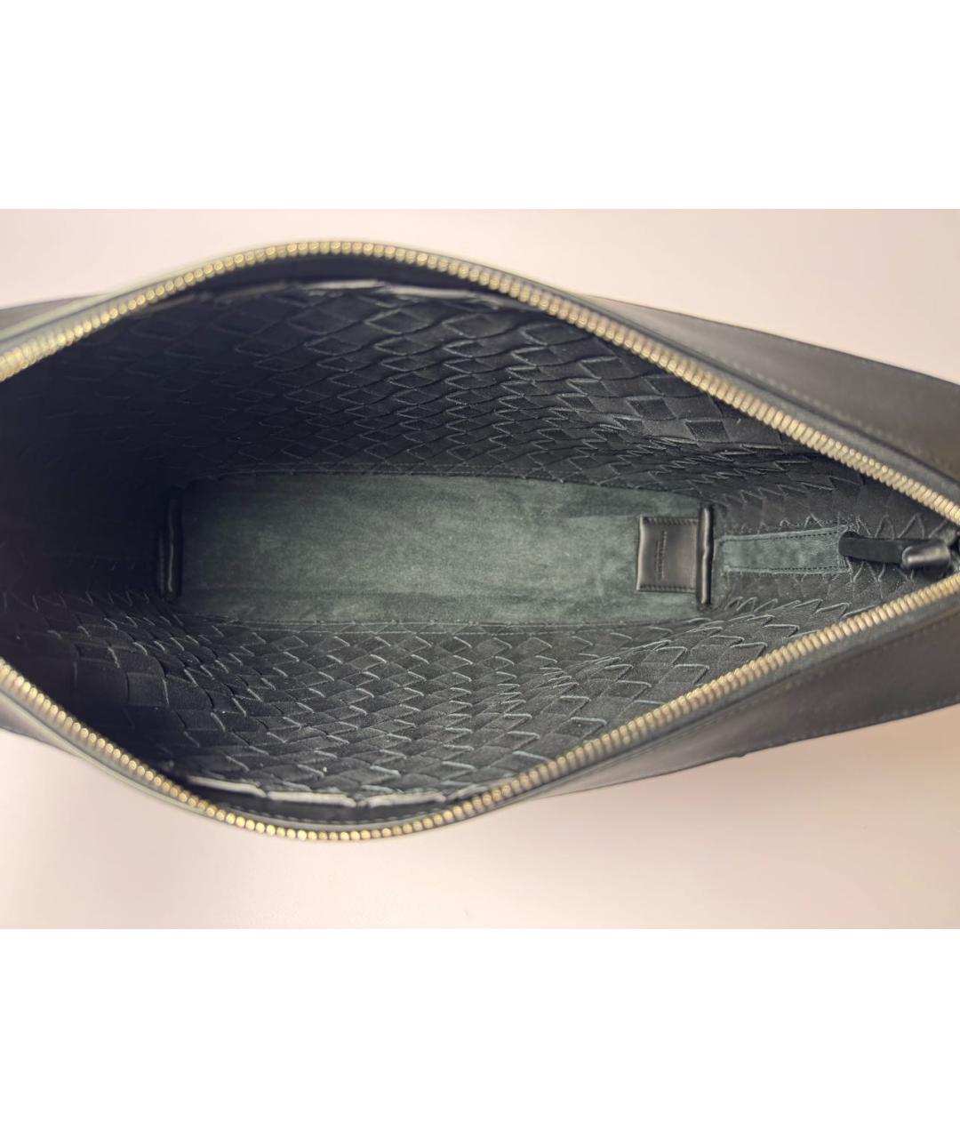 BOTTEGA VENETA Черная кожаная папка для документов, фото 4