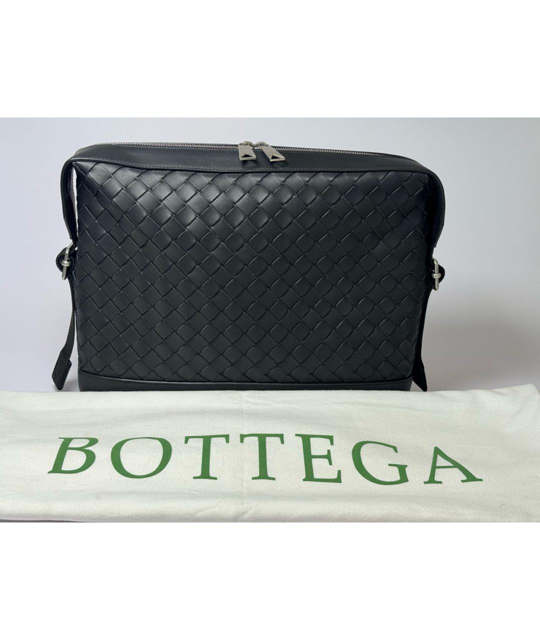 BOTTEGA VENETA Черная кожаная папка для документов, фото 5
