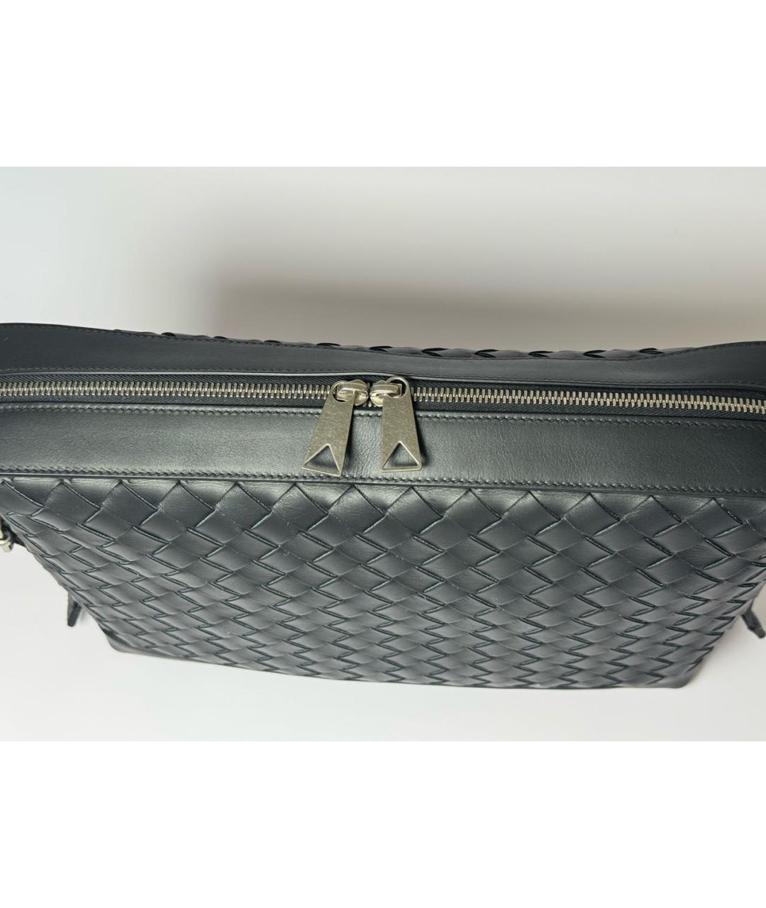BOTTEGA VENETA Черная кожаная папка для документов, фото 8