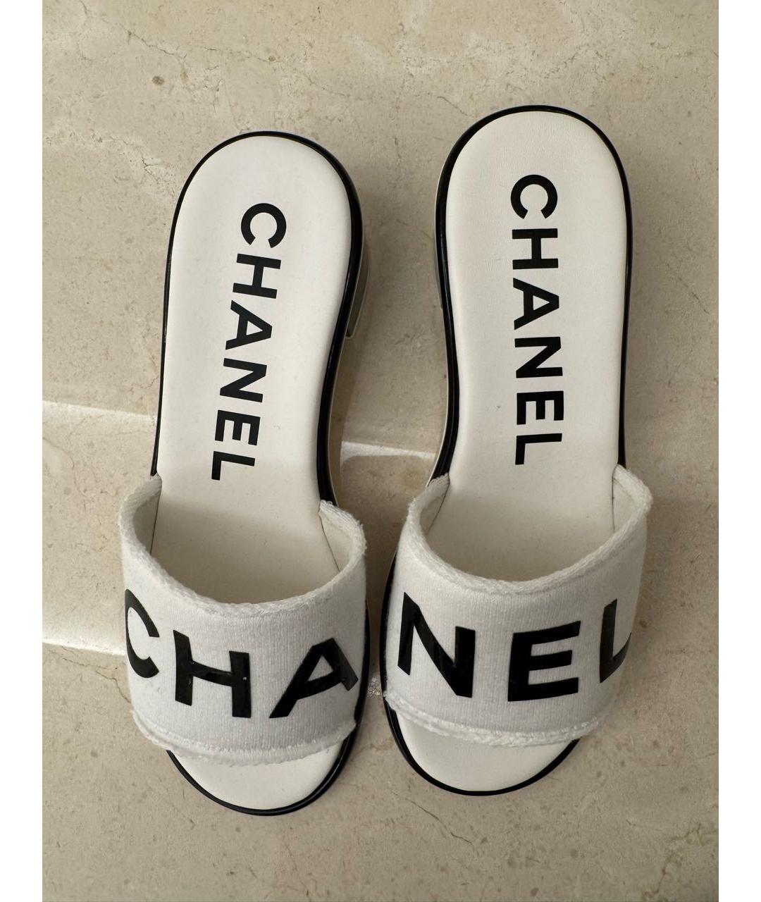 CHANEL Белые мюли, фото 3