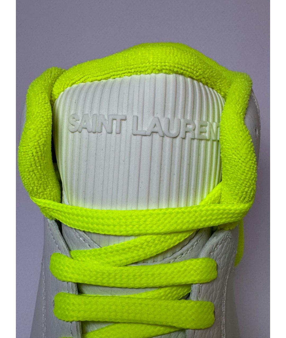 SAINT LAURENT Белые кожаные кроссовки, фото 7