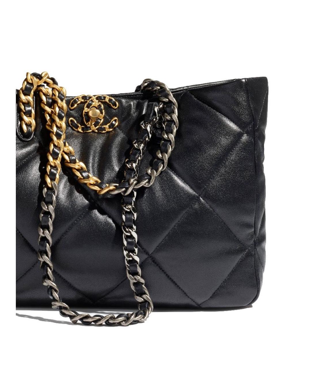 CHANEL Черная кожаная сумка тоут, фото 4