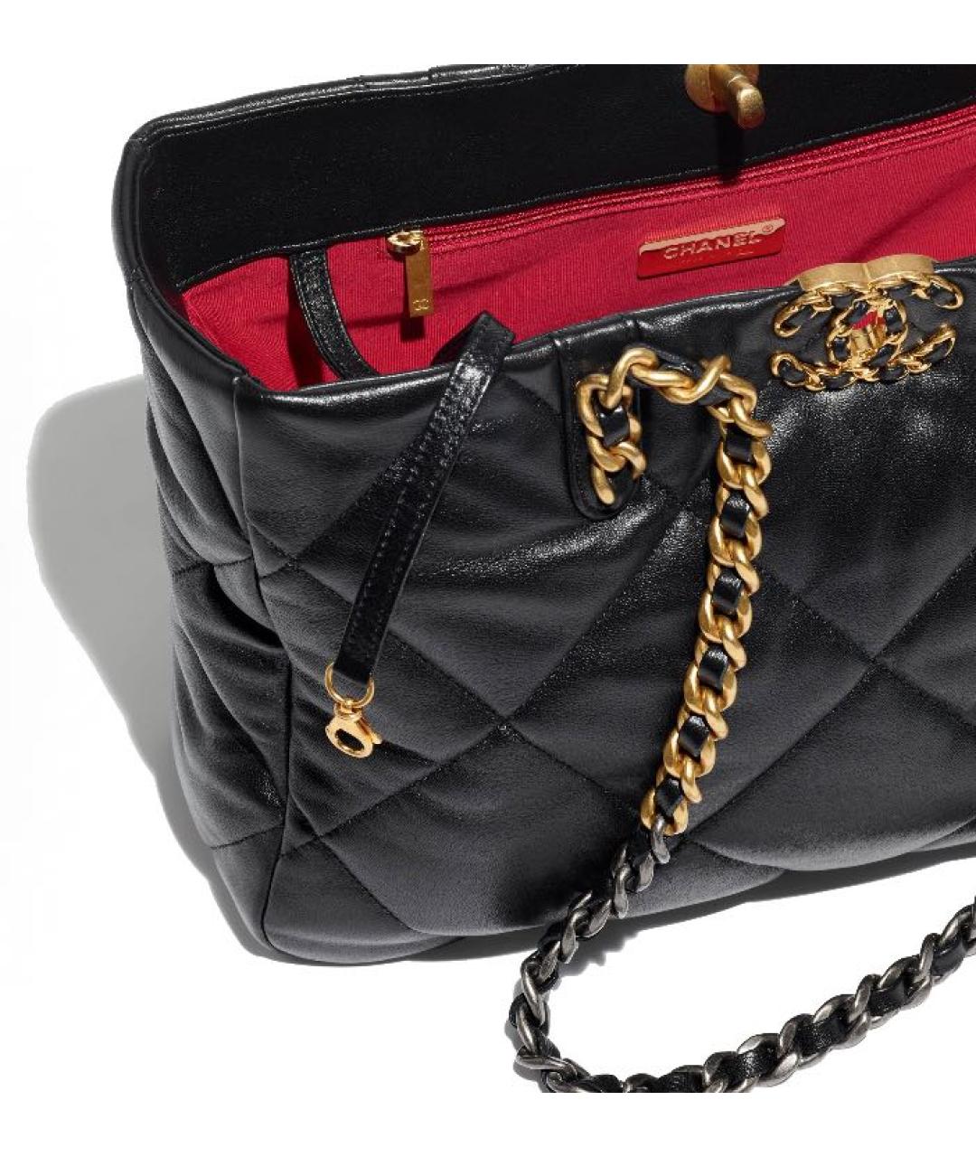 CHANEL Черная кожаная сумка тоут, фото 3
