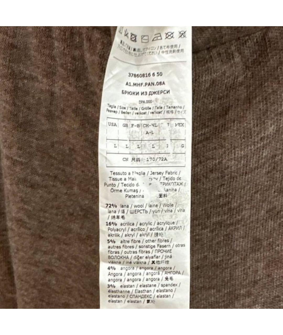 MAX MARA Бежевые шерстяные брюки широкие, фото 3