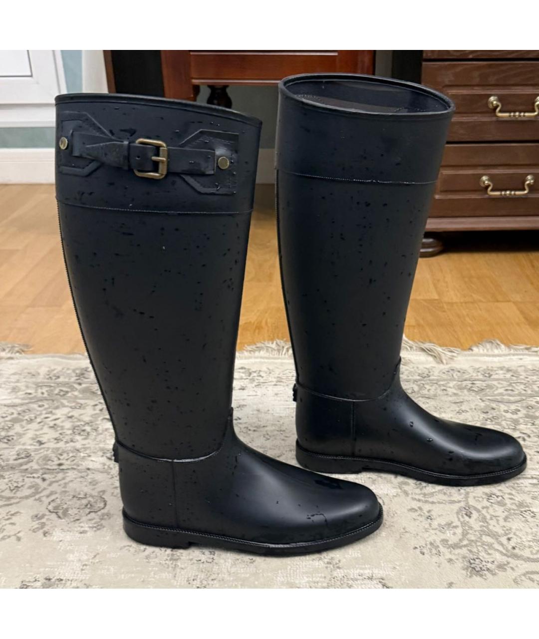 BURBERRY Черные резиновые сапоги, фото 5