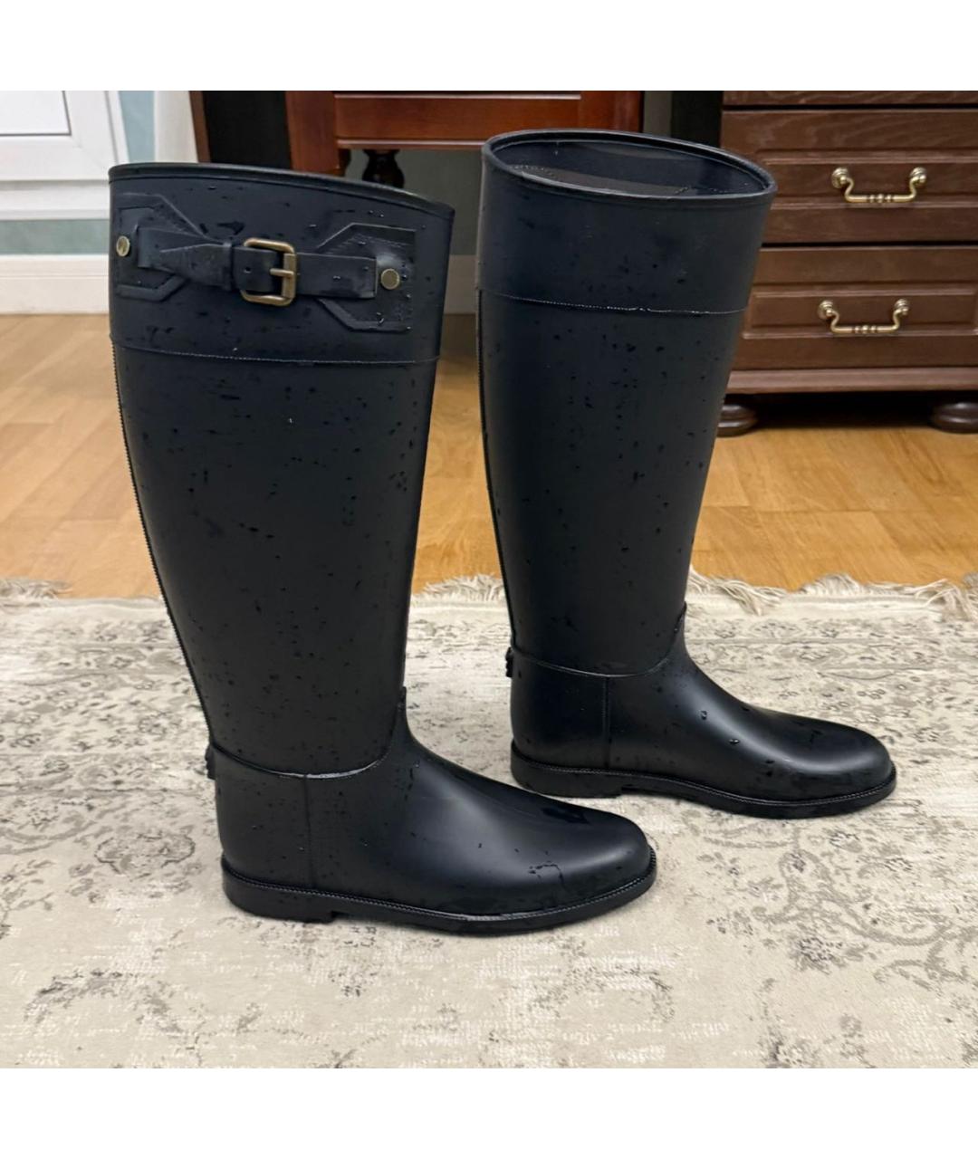 BURBERRY Черные резиновые сапоги, фото 9