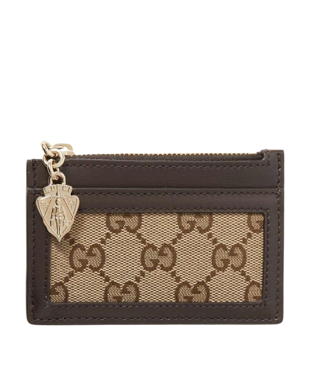 GUCCI Коричневый кожаный кардхолдер, фото 1