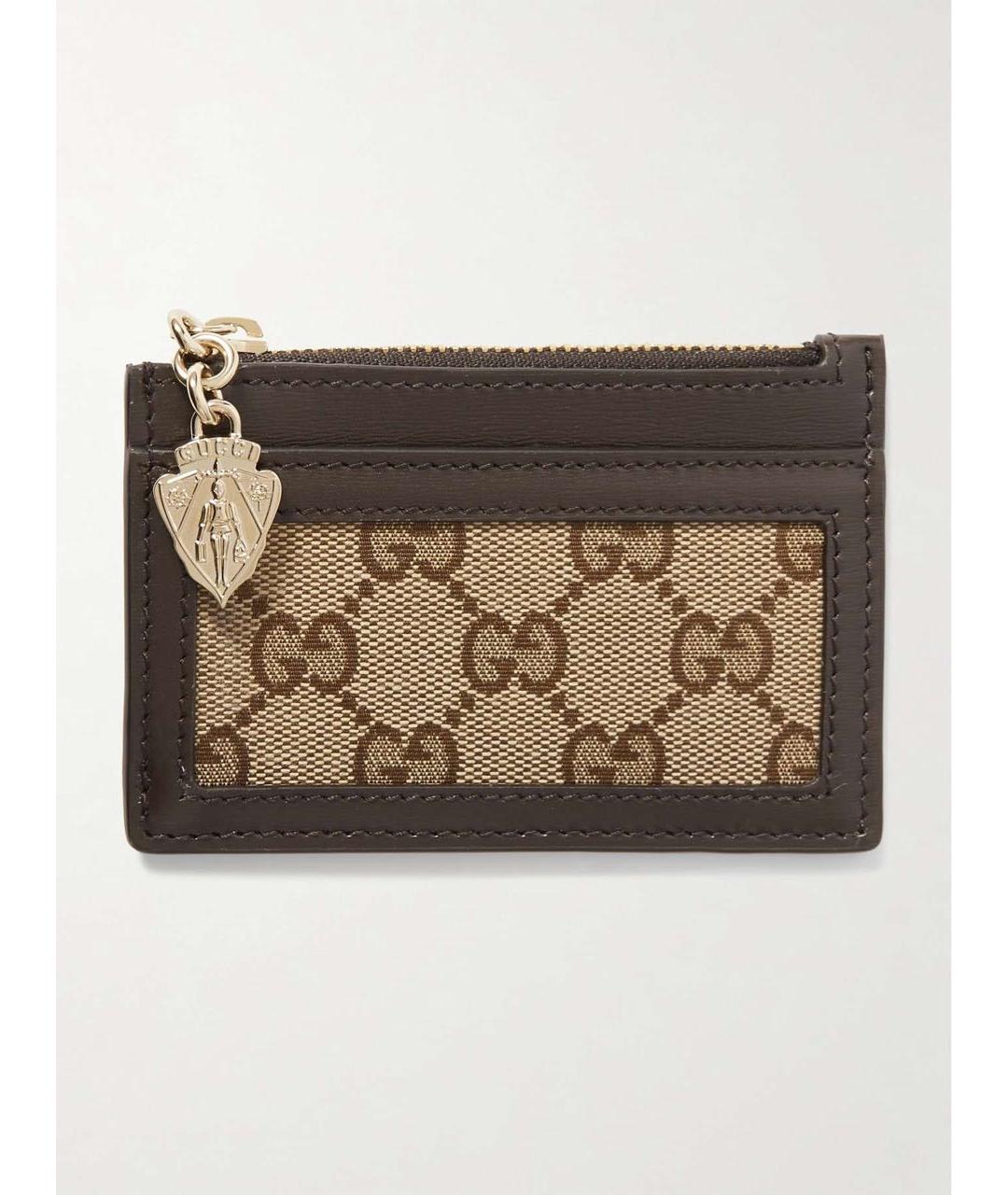 GUCCI Коричневый кожаный кардхолдер, фото 6