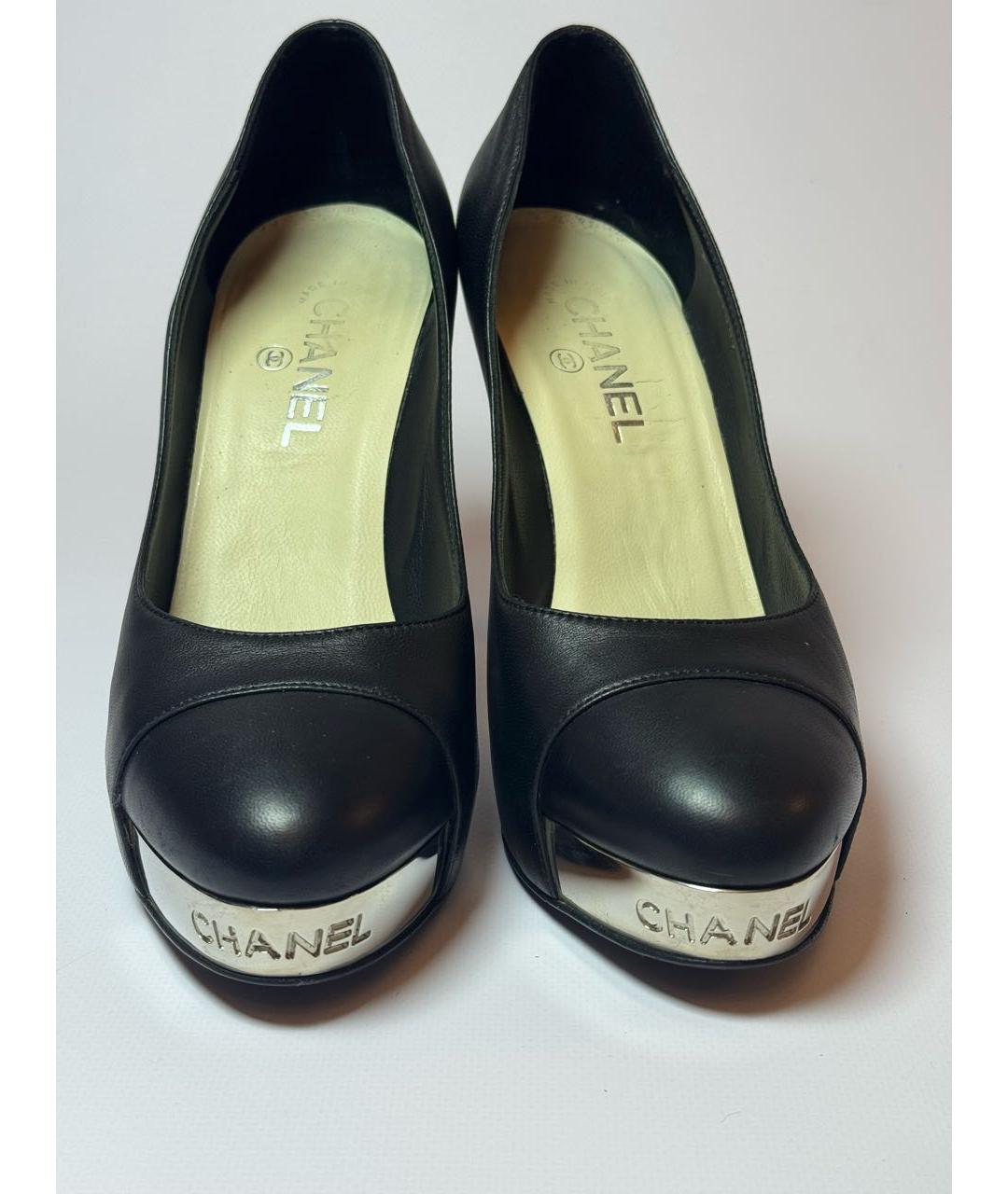 CHANEL Черные кожаные туфли, фото 2