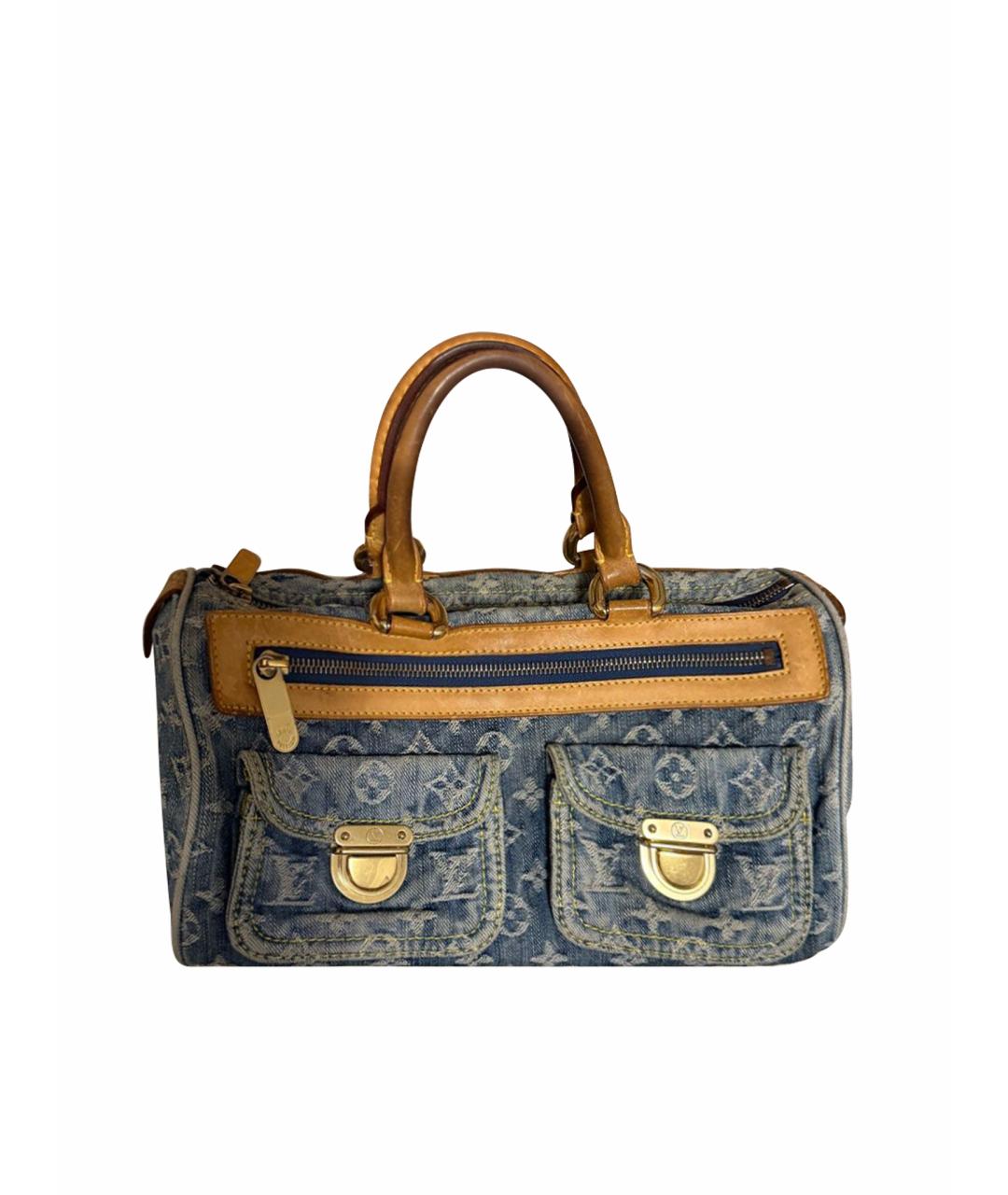 LOUIS VUITTON Синяя деним сумка с короткими ручками, фото 1
